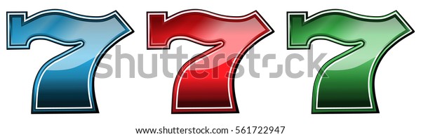 Triple Seven Slots Machine Symbol Stock Vector (Royalty Free) 561722947