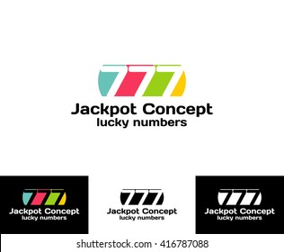 Triple seven. Symbol of Luck. Vector logo. Lucky numbers. Lucky seven logo 