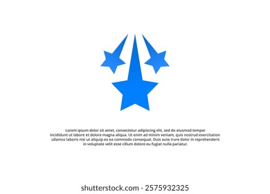 triple shooting star modern logo design