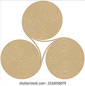 Triple Spiral Symbol icon illustration with a white background