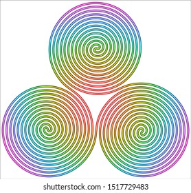 Triple Spiral Symbol icon illustration with a white background