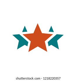 triple star icon isolated on white background