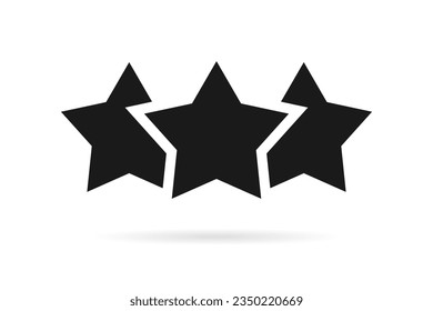 Triple star silhouette icon. Clipart image isolated on white background