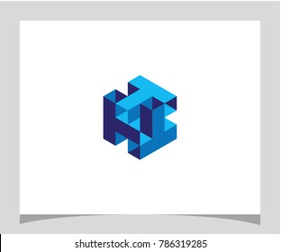 Triple T abstrakte geometrische Hexagon würfel Symbol Symbol Logo Firmendesign Vektor eps10