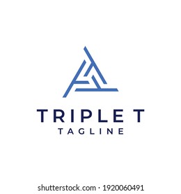 triple T logo vector modern triangle simple combination concepts