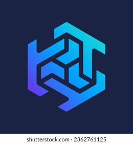 vector de la letra de tecnología triple T
