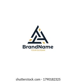 Triple T Triangle Logo Design Vector