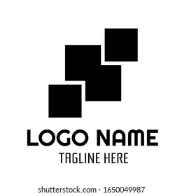 triple cuadrado moderno Icono de logotipo diseño plano