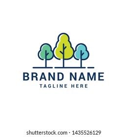 Triple Tree Icon Vector Logo Template Stock Vector (Royalty Free ...