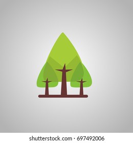 triple tree logo vector element illustration