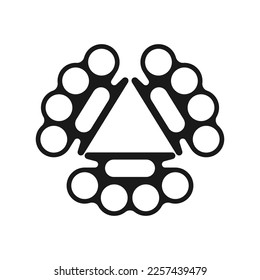 triple triangle brass knuckles logo vector