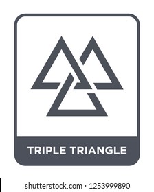 triple triangle icon vector on white background, triple triangle trendy filled icons from Geometric figure collection, triple triangle simple element illustration