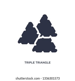 triple triangle isolated icon. Simple element illustration from geometry concept. triple triangle editable logo symbol design on white background. Can be use for web and mobile.