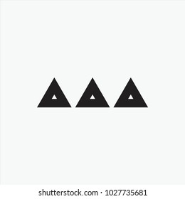 Triple triangle logo design vector