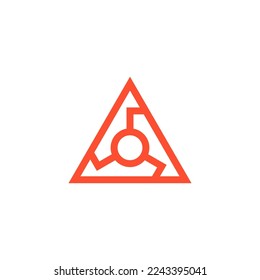 triple triangle logo design vector sign