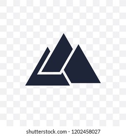 Triple triangle transparent icon. Triple triangle symbol design from Geometry collection. Simple element vector illustration on transparent background.