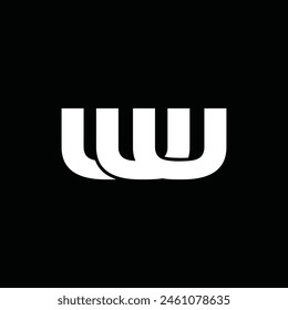 Icono simple del logotipo moderno de la letra de la U triple, logotipo en fondo negro