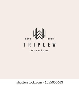 triple w monogram www letter hipster retro vintage lettermark logo for branding or t shirt design	