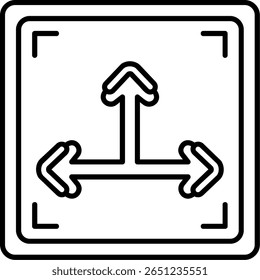Triple Way Filled Style Icon Design