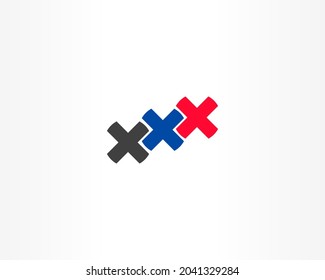 logotipo de diseño de concepto triple x