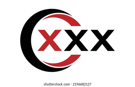 Triple X letter circle iconic logo design vector template, monogram, abstract, wordmark, letter mark, business, typography, flat, minimalist, brand, initial letter logo, symbol, geometric,  isolated,