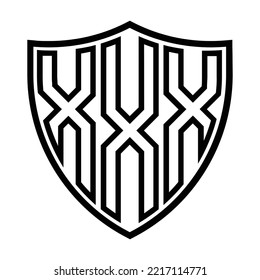 pantalla de tres letras X diseño de logotipo icónico plantilla vectorial, monograma, abstracto, marca de palabras, marca de letras, negocios, tipografía, plana, minimalista, marca, logotipo de letra inicial, símbolo, geométrico, aislado,