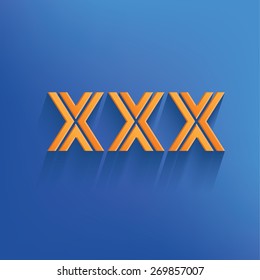 Triple X on blue background,clean vector