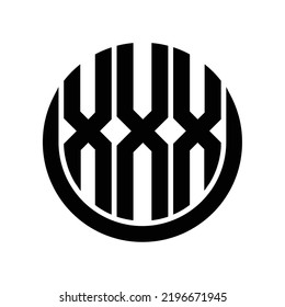 Triple X three-letter creative circle shape logo design vector template, circle, monogram, abstract, wordmark, letter mark, business, typography, minimalist, brand, initial letter, symbol, geometric
