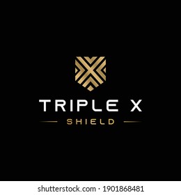 Triple X vector logo template in luxury style for Business