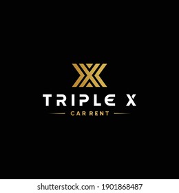 Triple X vector logo template in luxury style for Business