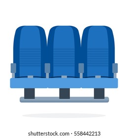 Triple-seat aircraft vector flat material design object. Isolated illustration on white background.