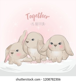 Triplets Bunny in the Christmas