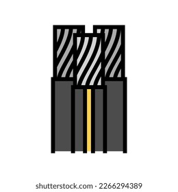 vector de icono de color de cable de cable triplex. señal de cable de cable triplex. ilustración de símbolo aislado