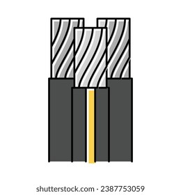 triplex wire cable color icon vector. triplex wire cable sign. isolated symbol illustration