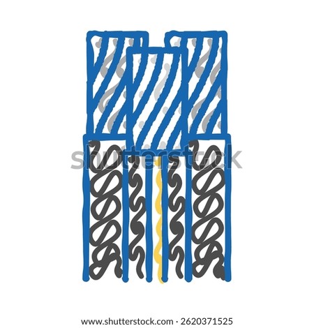 triplex wire cable doodle icon sketch vector. triplex wire cable sign. isolated symbol illustration