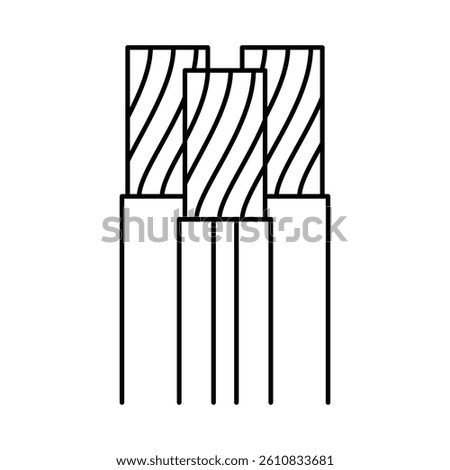 triplex wire cable line icon vector. triplex wire cable sign. isolated contour symbol black illustration