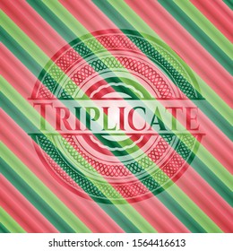 Triplicate christmas style emblem. Vector Illustration. Detailed.