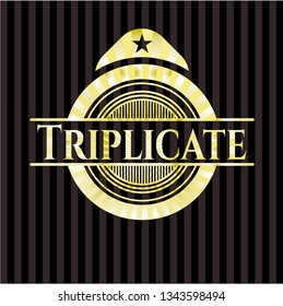 Triplicate gold badge or emblem