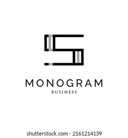 Triplicate initials letter s monogram logo design inspiration