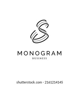 Triplicate initials letter s monogram logo design inspiration