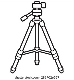 Tripod with attached camera and flashlight for photography or videography coloring book