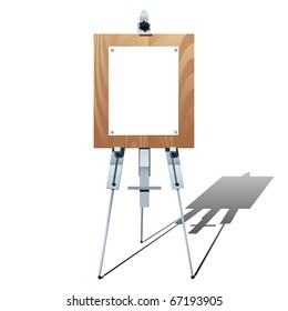 Tripod With Blank Paper on White Background. Vector Illustration