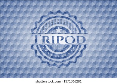 Tripod blue hexagon emblem.