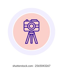 Tripod Camera color circle icon , vector, pixel perfect, illustrator file