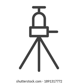 Tripod camera equipment icon logo  with outline stroke style vector design. perfect use for web, mobile app, pattern design etc.