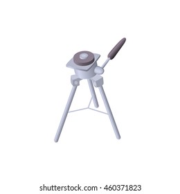 Tripod for camera icon in cartoon style isolated on white background. Shooting symbol