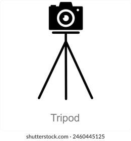 Tripod and camera icon concept