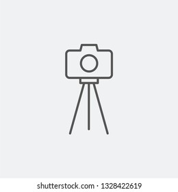 Tripod camera icon isolated on background. Photography symbol modern, simple, vector, icon for website design, mobile app, ui. Vector Illustration