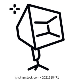 Tripod camera light icon. Outline tripod camera light vector icon for web design isolated on white background