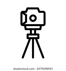 tripod camera line icon illustration vector graphic. Simple element illustration vector graphic, suitable for app, websites, and presentations isolated on white background